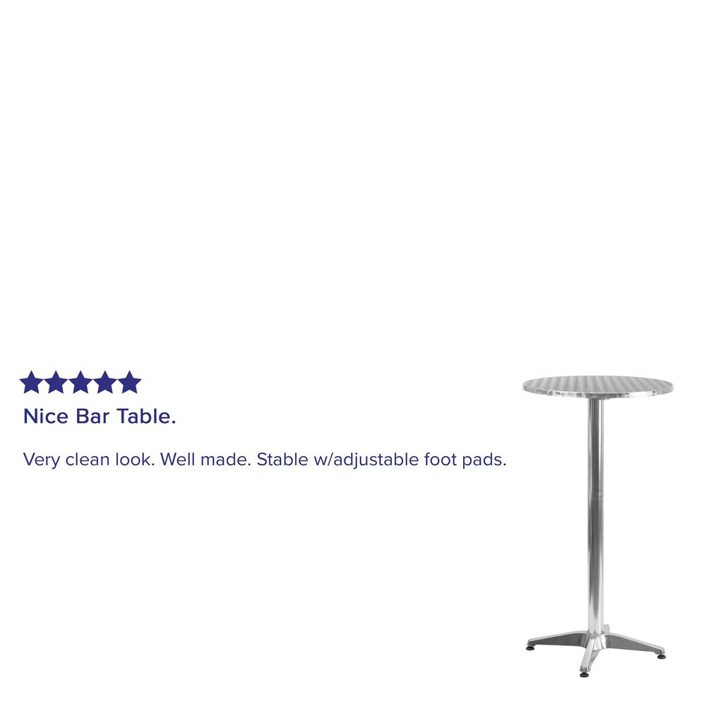 Modern round bar height table by Start2Finish, featuring a sleek surface and sturdy legs for commercial or residential use.