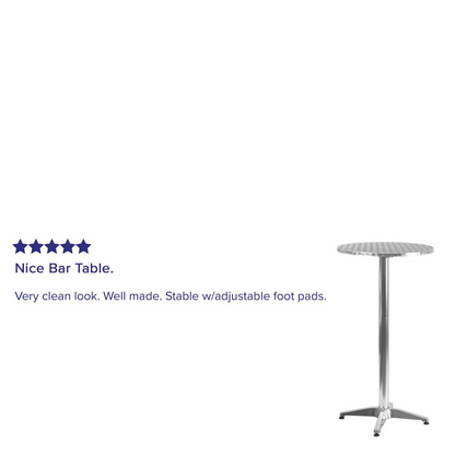 Modern round bar height table by Start2Finish, featuring a sleek surface and sturdy legs for commercial or residential use.