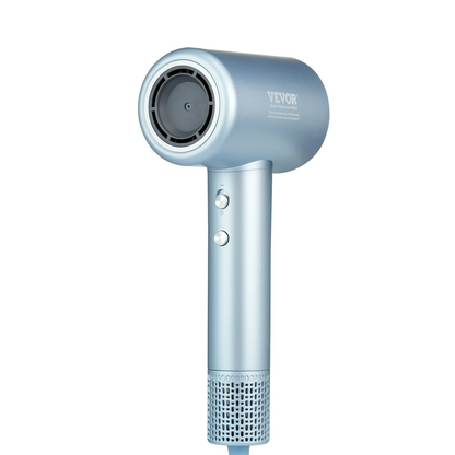 Start2Finish VEVOR high-speed hair dryer with brushless motor, LCD display, diffuser, nozzle, and adjustable heat and speed settings.