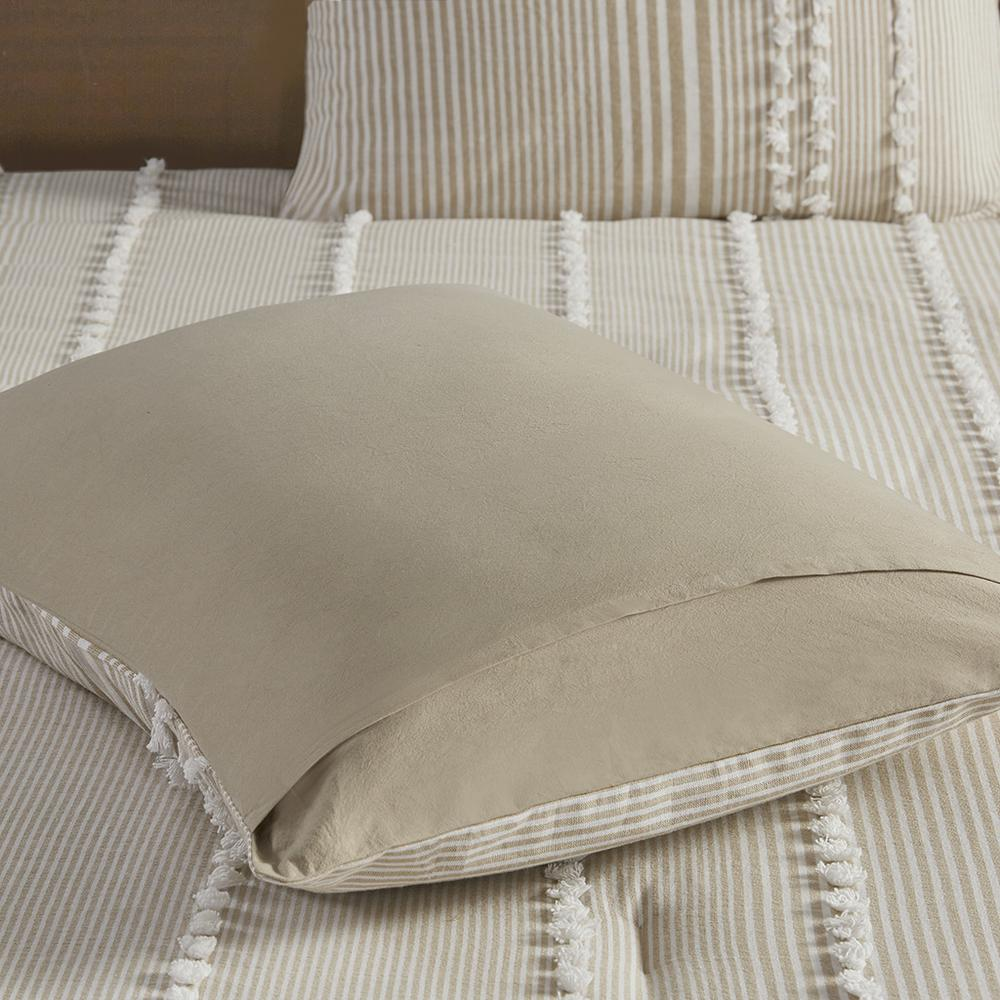Start2Finish 3-piece cotton yarn dyed comforter bedding set with matching pillow shams on a bed.