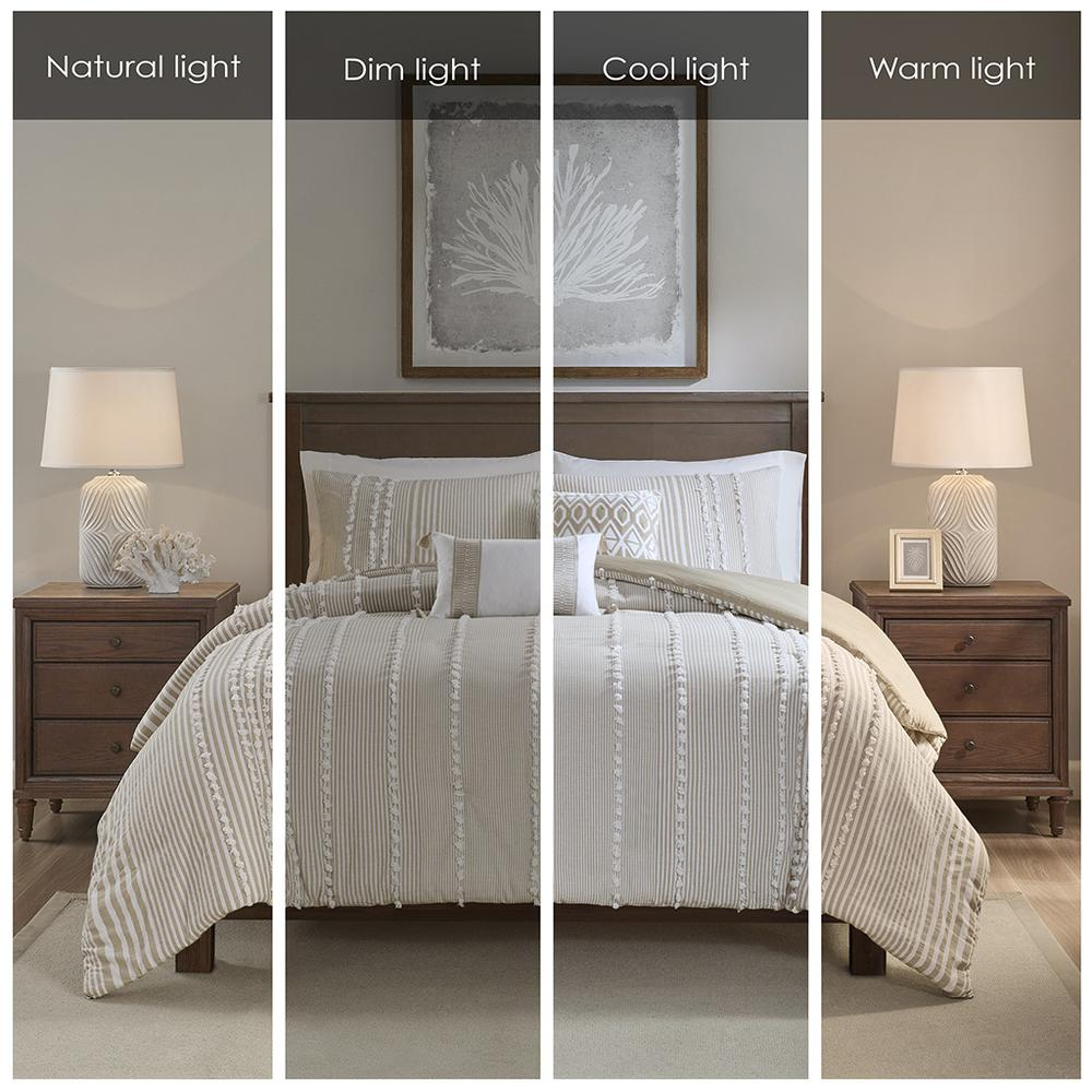 Start2Finish 3-piece cotton yarn dyed duvet cover set with matching pillow shams, showcasing a stylish, textured bedding design.
