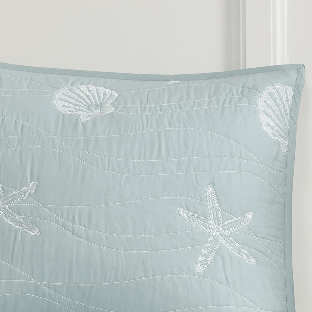 Start2Finish 4-piece cotton reversible embroidered quilt bedding set with matching throw pillow, showcasing intricate embroidery and soft fabric.