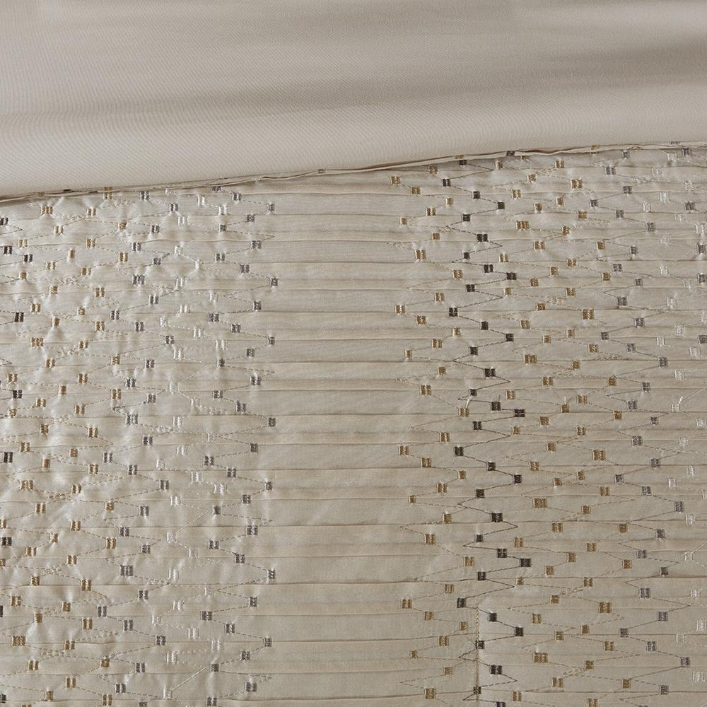 Start2Finish 8-piece embroidered comforter set with matching pillow shams and decorative accents in coordinated bedding design.