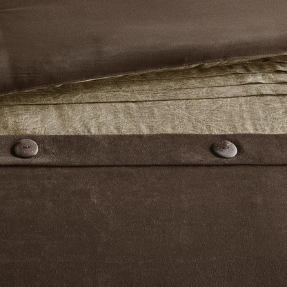 Start2Finish 7-piece faux suede comforter bedding set with matching pillow shams in soft, plush fabric for cozy bedroom decor.