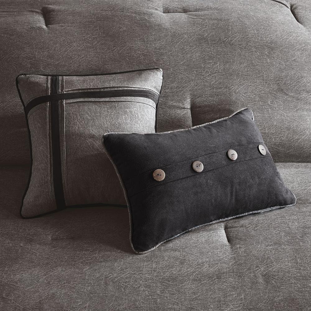 Start2Finish 7-piece faux suede comforter bedding set with matching pillow shams in soft, textured fabric for cozy bedroom decor.