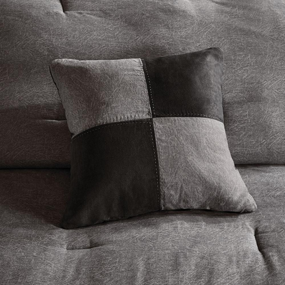 Start2Finish 7-piece faux suede bedding comforter set with soft, plush fabric and coordinated pillow shams for a cozy bedroom look.