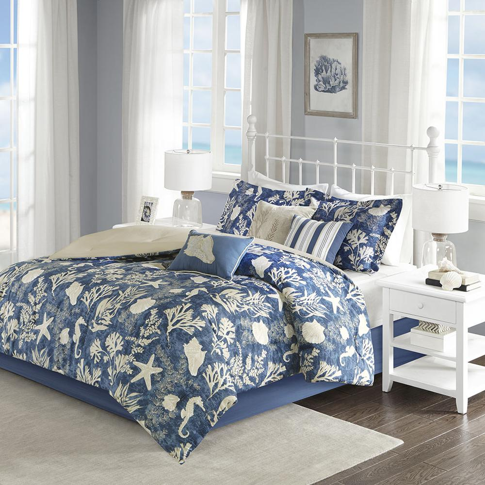 Start2Finish 7-piece cotton sateen comforter bedding set with matching pillow shams and decorative pillows in a soft, luxurious fabric.