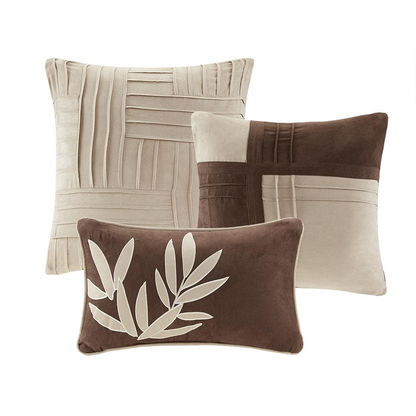 Start2Finish 7-piece comforter set with matching pillow shams and decorative pillows in a stylish, cozy bedding design.