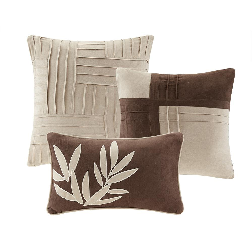 Start2Finish 7-piece comforter set showing a floral patterned comforter, matching pillow shams, and decorative pillows on a bed.