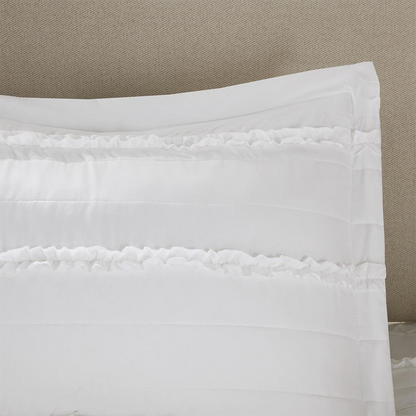 Start2Finish 5-piece comforter bedding set with matching pillow shams and decorative pillows on a neatly made bed.
