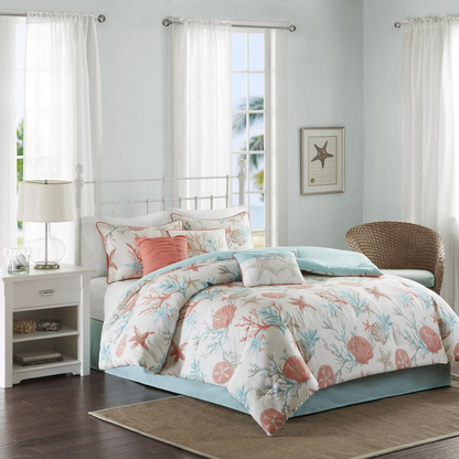 Start2Finish 7-piece cotton sateen comforter set with elegant bedding, showcasing smooth, soft fabric and coordinated pillow shams.
