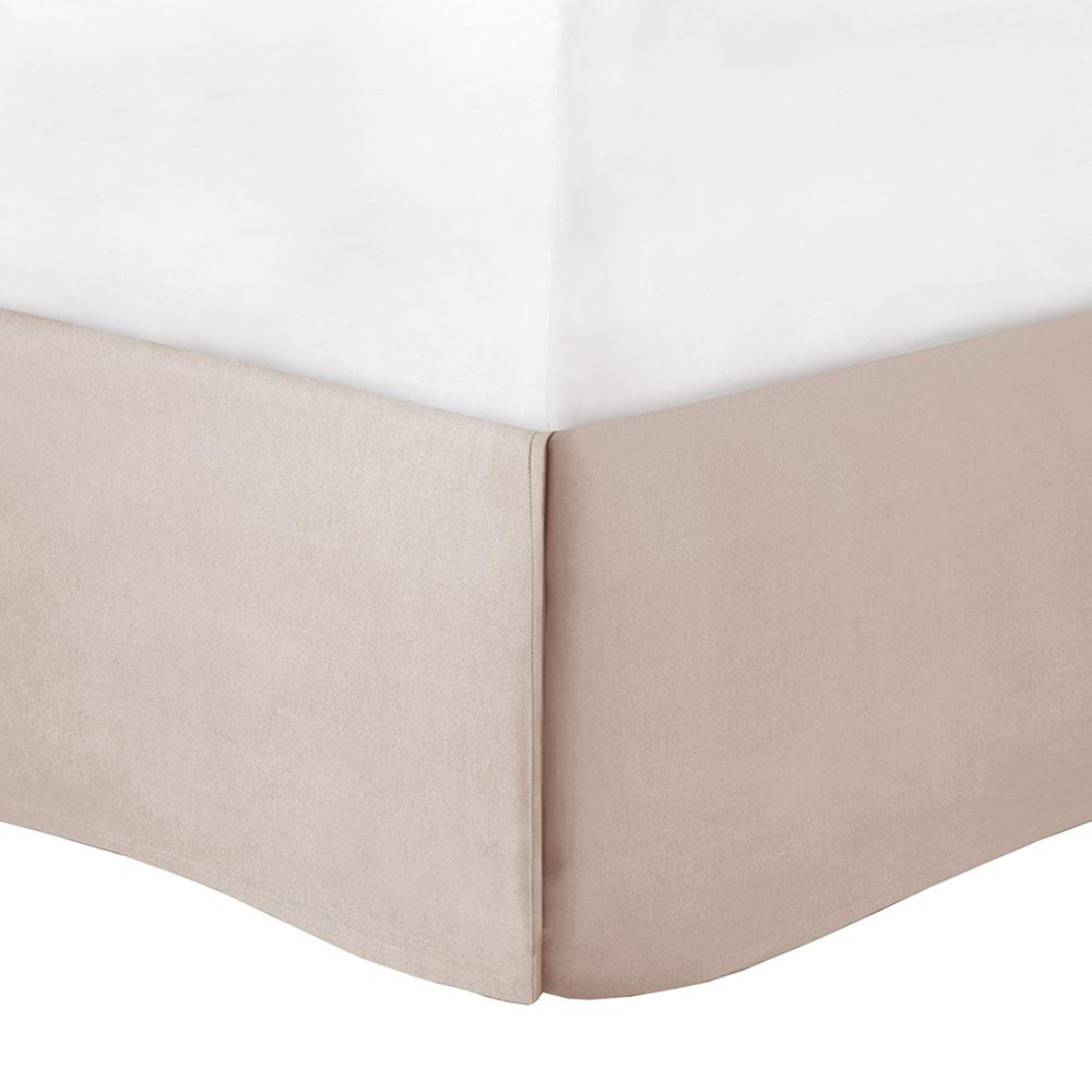 Start2Finish Laurel 7-piece blush tufted comforter bedding set with decorative pillows on a bed.
