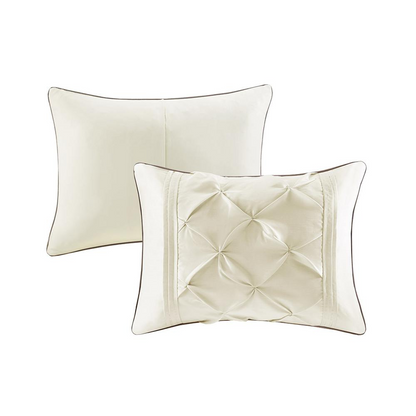 Start2Finish Laurel 7-piece tufted comforter set in ivory, featuring a plush, tufted design with coordinating pillow shams.