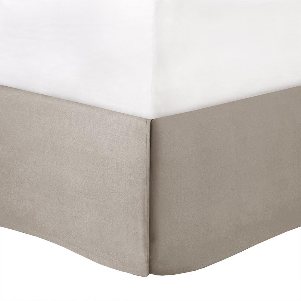 Laurel 7-piece tufted comforter set in taupe by Start2Finish, featuring a plush, tufted bedding ensemble with decorative pillows.