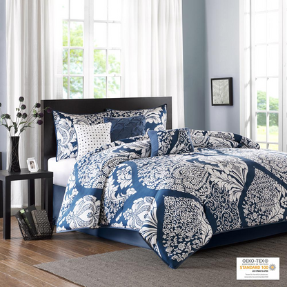 Start2Finish 7-piece cotton printed comforter set with colorful floral design on soft bedding for a cozy bedroom upgrade.
