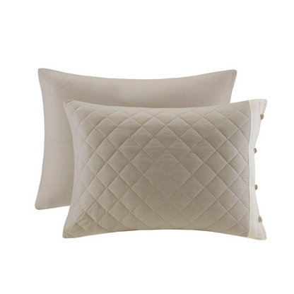 Four-piece cotton reversible tailored bedspread set by Start2Finish, featuring a stylish bedding design in natural fabric.