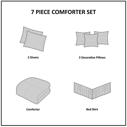 Start2Finish 7-piece cotton printed comforter bedding set with colorful floral pattern and coordinating pillow shams.