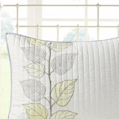 Start2Finish 6-piece embroidered quilt bedding set with matching throw pillows, featuring intricate embroidery and soft fabric.