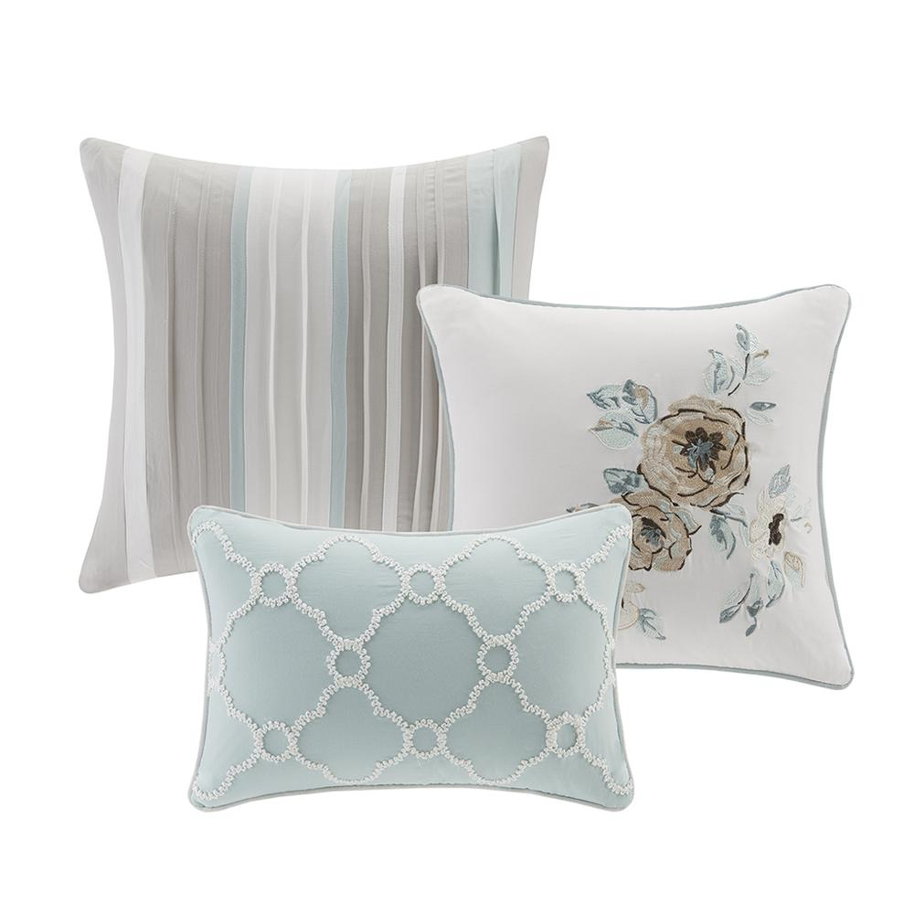 Start2Finish 6-piece cotton quilt set with matching throw pillows, featuring a cozy, printed design perfect for bedroom decor.
