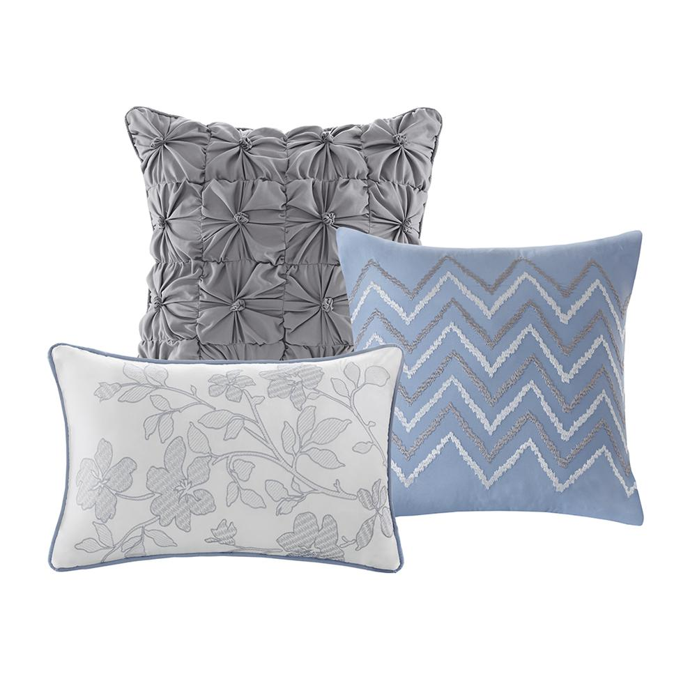 Start2Finish 6-piece printed quilt set with matching throw pillows, featuring colorful patterns on soft fabric for a cozy bedroom look.