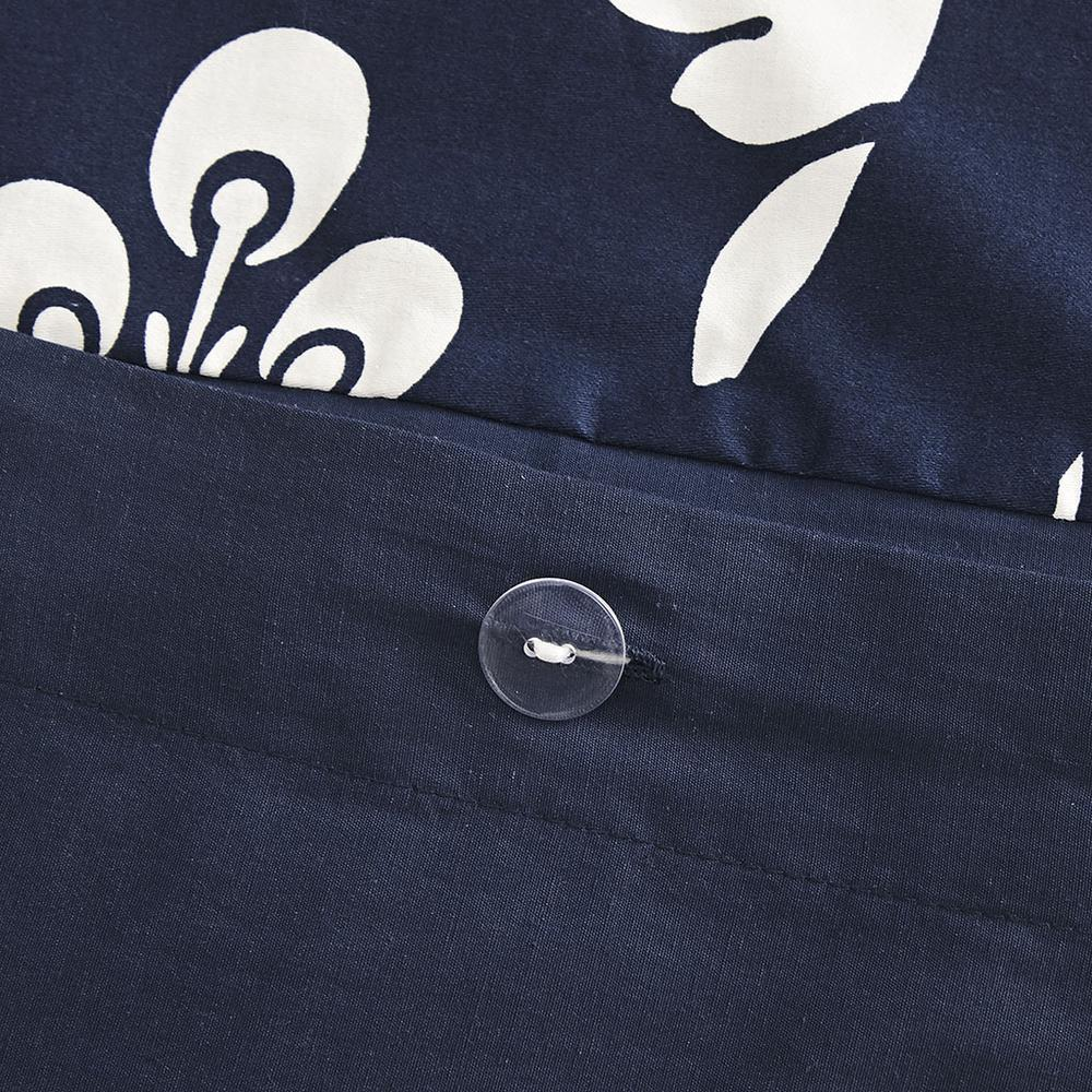 Vienna 6-piece printed duvet cover set in indigo by Start2Finish, featuring floral and geometric patterns on soft fabric.