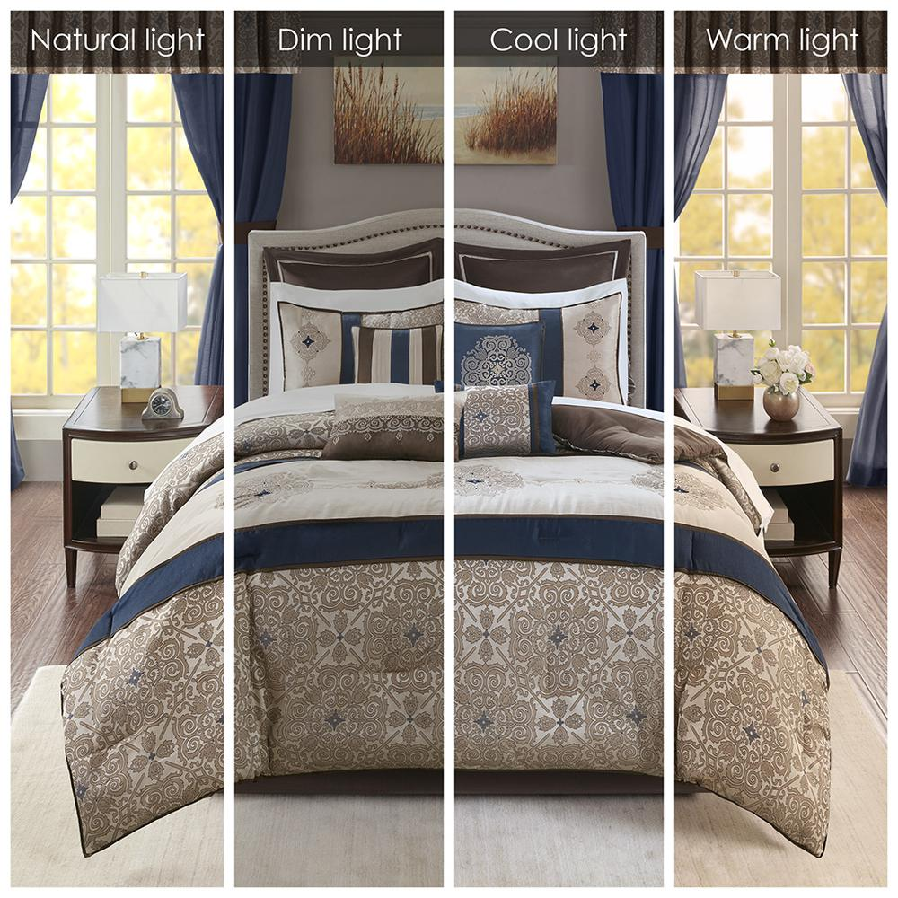 Start2Finish 24 Piece Room In a Bag bedding set with colorful comforter, sheets, pillowcases, and decorative pillows arranged neatly.