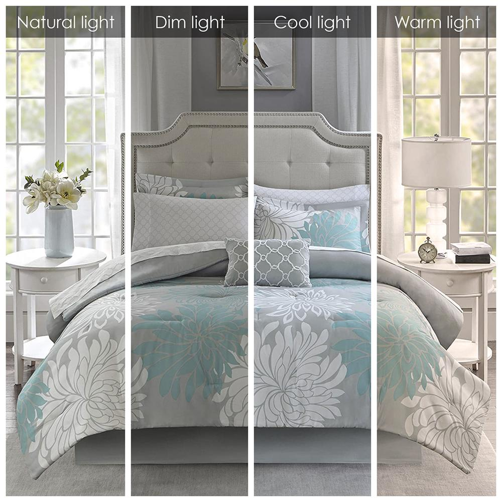 Start2Finish 9-piece comforter set with matching cotton bed sheets, featuring soft, cozy bedding for a comfortable bedroom look.