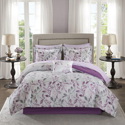 Start2Finish 9-piece comforter set with cotton bed sheets, featuring a cozy bedding ensemble for a stylish bedroom look.