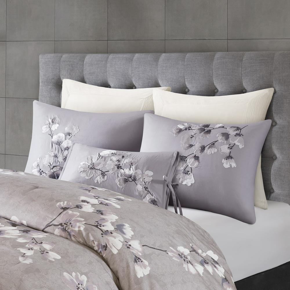 Start2Finish 3-piece cotton sateen printed comforter set with matching pillow shams, featuring a stylish floral pattern on soft fabric.