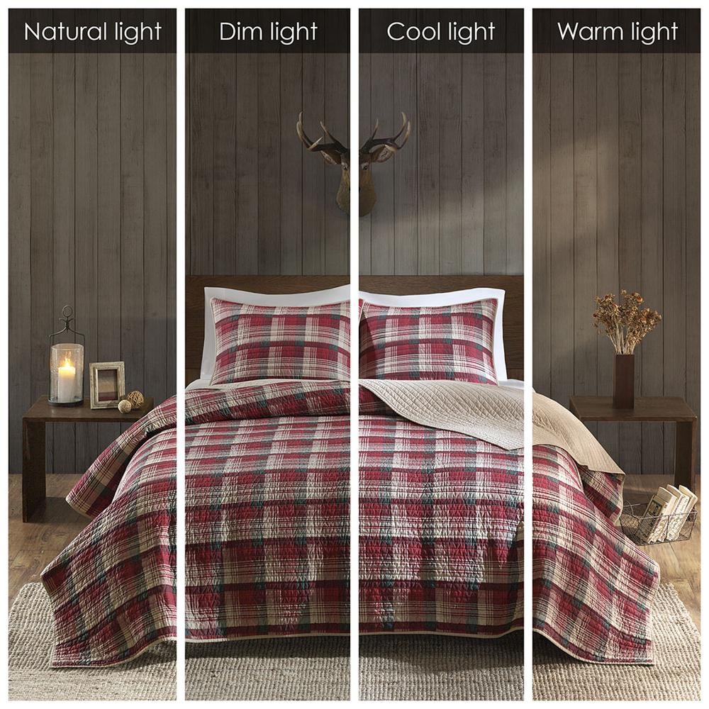 Red Tasha Quilt Mini Set by Start2Finish featuring a cozy, colorful quilt and matching pillow for a vibrant bedroom decor.