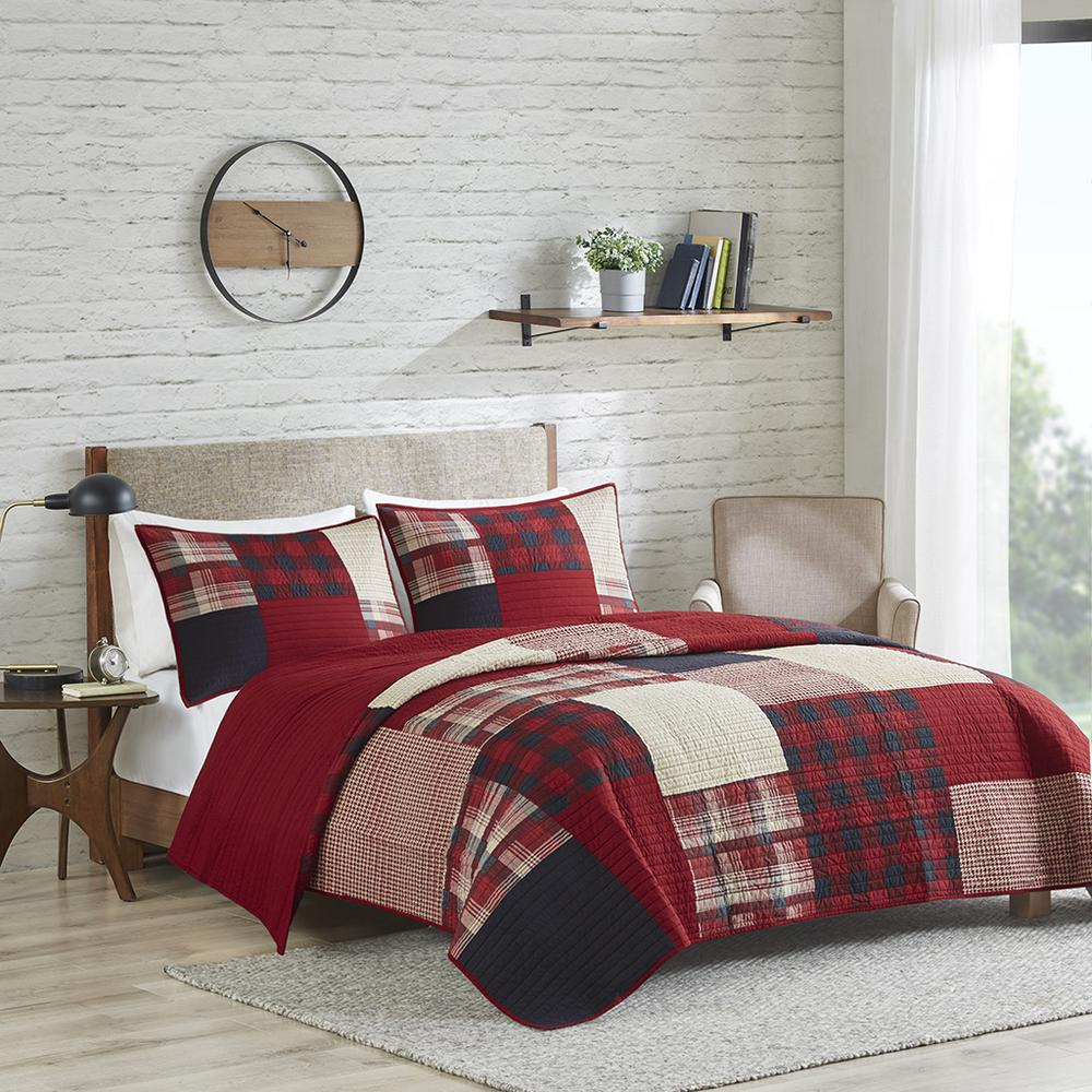 Red Sunset Oversized Cotton Quilt Mini Set by Start2Finish, showing the colorful floral pattern and soft fabric texture.