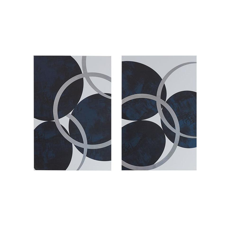 Silver foil abstract 2-piece canvas wall art set by Start2Finish, modern home decor with sleek silver and abstract design.