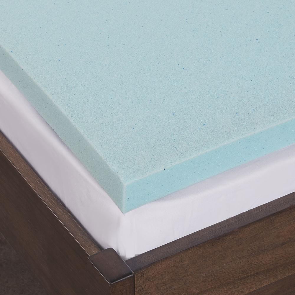Start2Finish mattress topper shown on bed, plush and cushioned for added comfort and support during sleep.