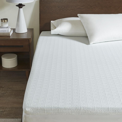 Start2Finish mattress topper with soft, plush surface and foam padding for added comfort and support on bed.