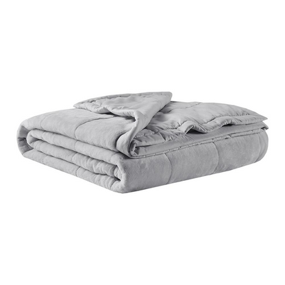 Reversible HeiQ Smart Temperature down alternative bedding blanket by Start2Finish, showing both sides with textured fabric.