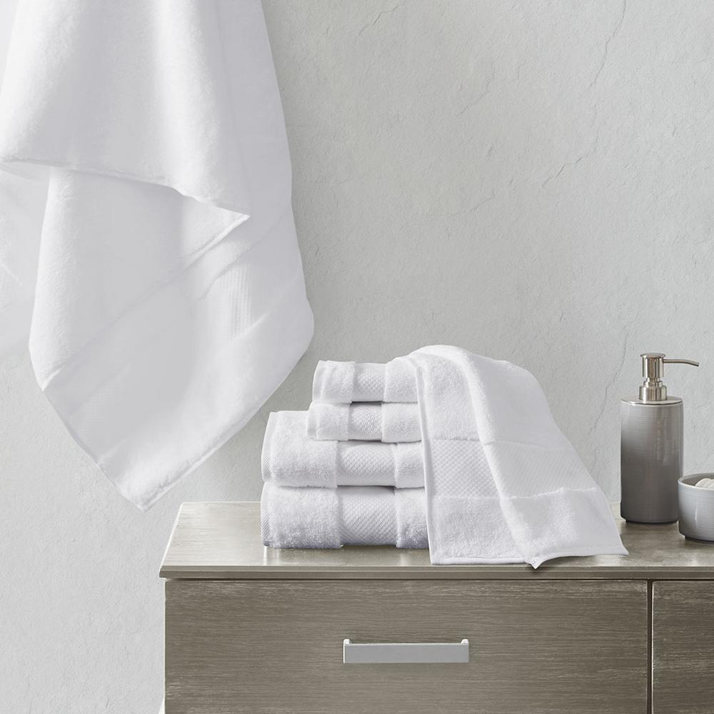Start2Finish cotton 6-piece bath towel set showing soft, plush towels in neutral colors, folded and stacked for display.