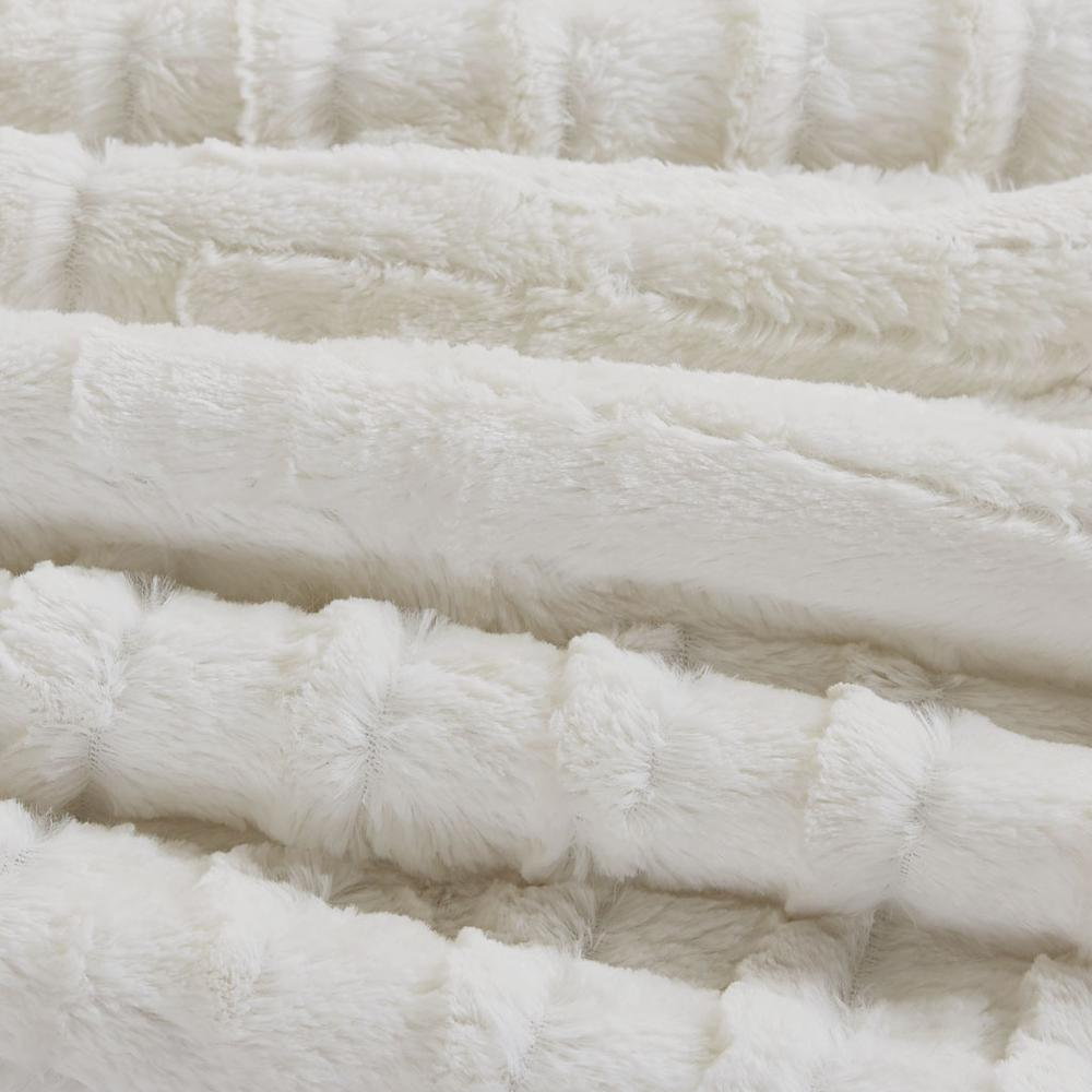 Start2Finish Arctic Fur Down Alternative Comforter Mini Set in ivory, soft bedding with plush texture and cozy appearance.