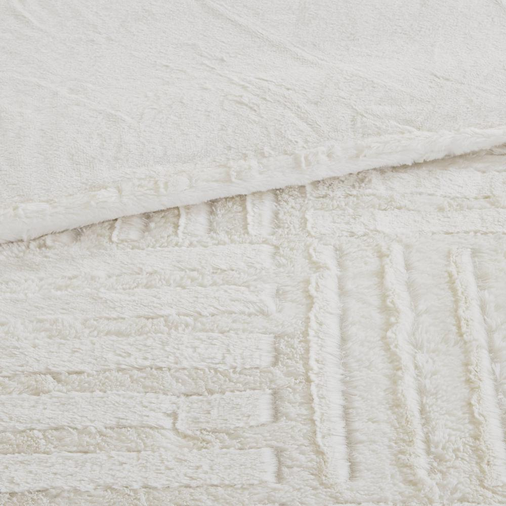 Ivory Arctic Fur Down Alternative Comforter Mini Set by Start2Finish in bedding, showing plush fabric and cozy appearance.