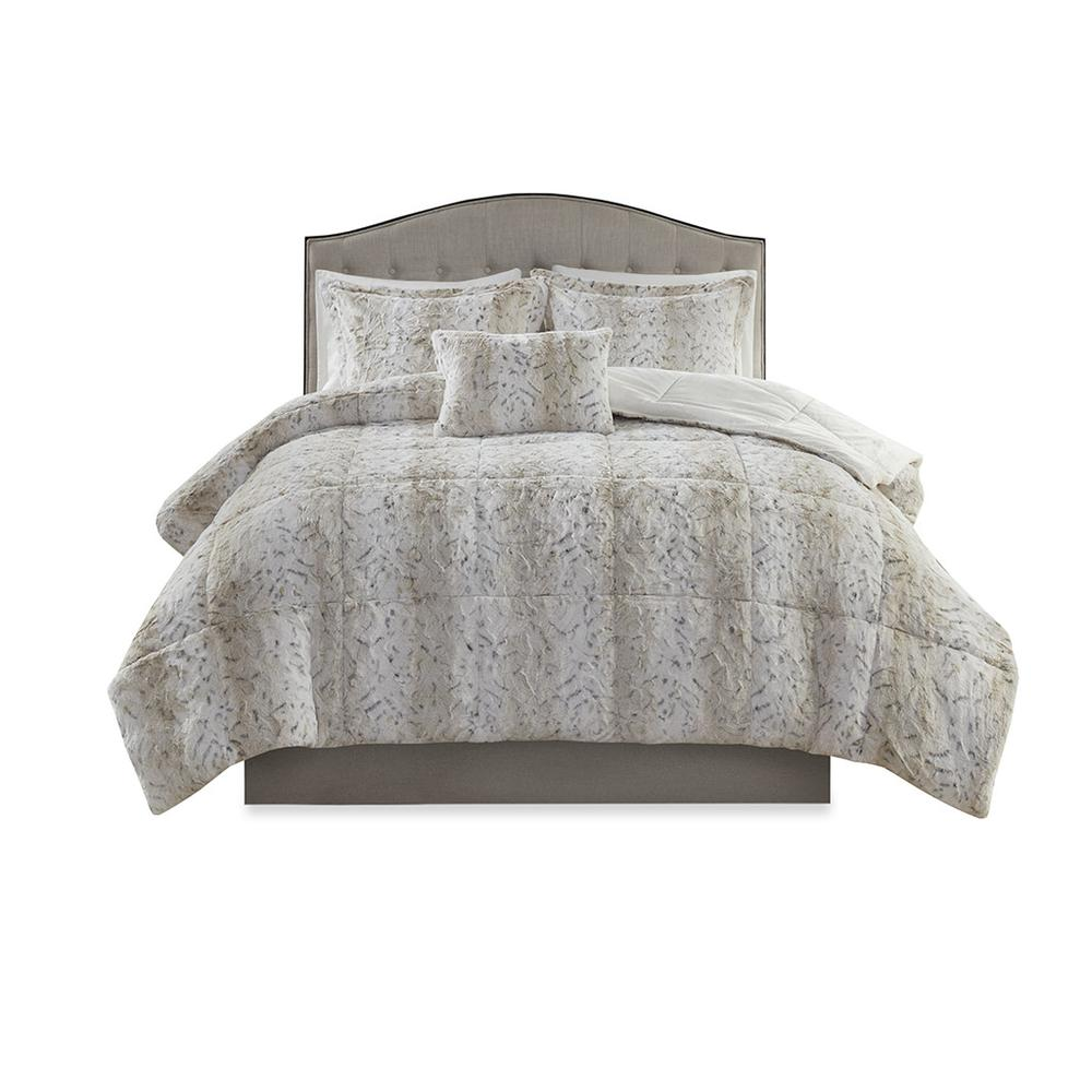 Start2Finish 4-piece faux fur comforter set featuring soft, plush bedding with a cozy, luxurious appearance.