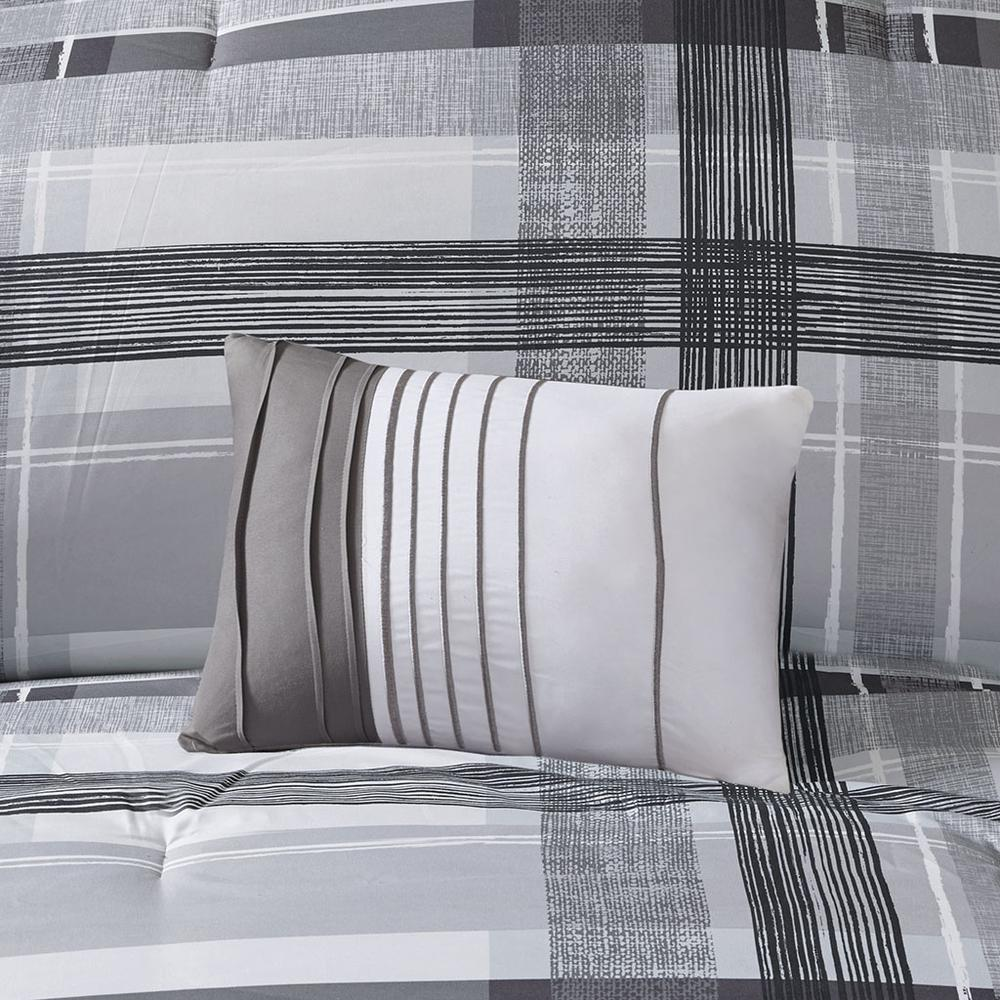 Start2Finish plaid comforter set with a cozy, multicolored checkered pattern on a neatly made bed.