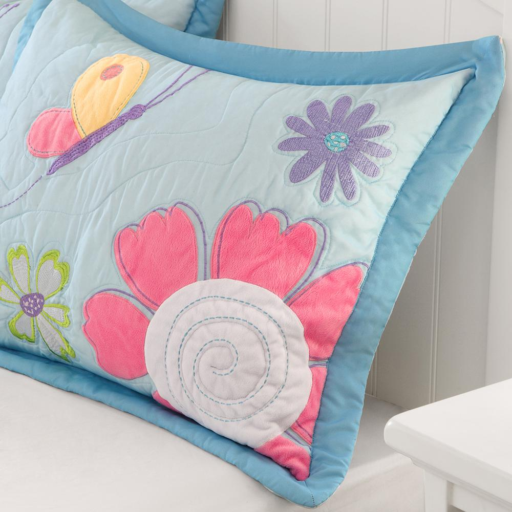 Reversible quilt set with matching throw pillow by Start2Finish, featuring patterned and solid fabric designs on a bed.