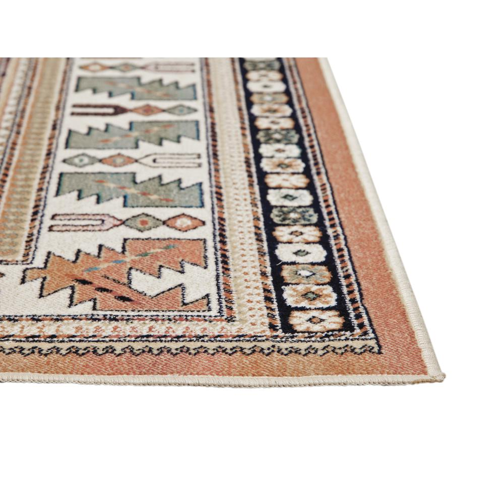 Start2Finish Sonoma Gypsy Rust, Black, Ivory, Aqua viscose area rug with a bohemian pattern, measuring 7&
