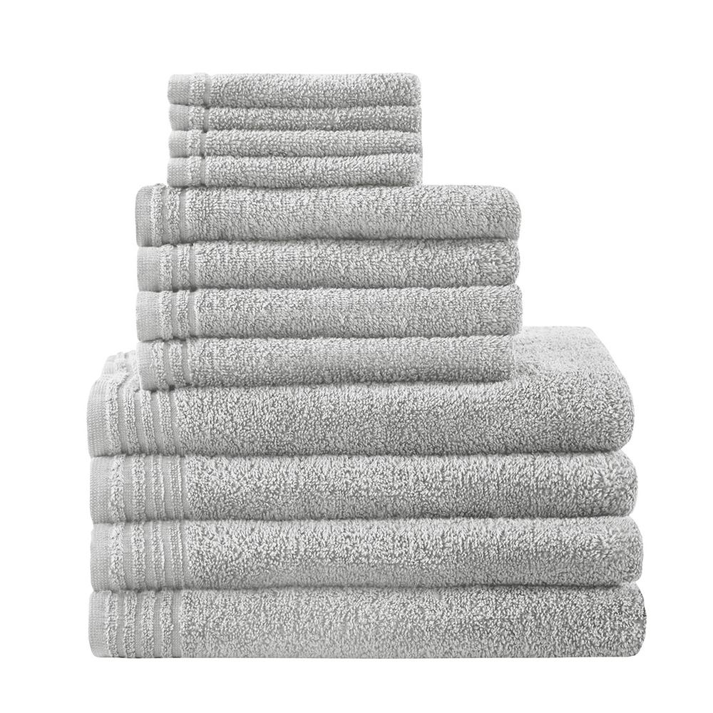 Set of 12 quick-dry cotton bath towels by Start2Finish, showing plush, absorbent towels in neutral color.