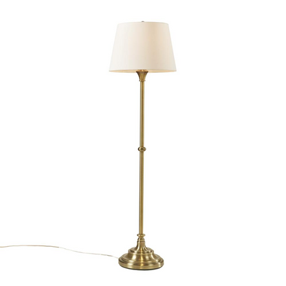 Start2Finish 59-inch floor lamp with a sleek modern design and a tall, slim metal stand and fabric lampshade.