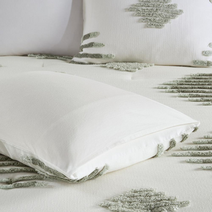 Start2Finish 3-piece cotton blend chenille comforter set with cozy, textured fabric in a stylish bedroom display.