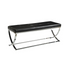 Black Walton Leatherette Upholstered Tufted Accent Bench with cushioned top and elegant tufted design for stylish seating.