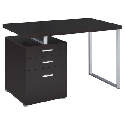 Start2Finish Brennan 47-inch office computer desk with three drawers in cappuccino finish, featuring a sleek wood design.