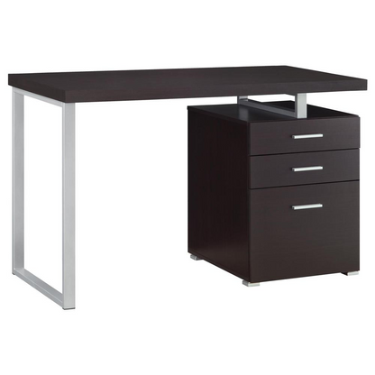 Start2Finish Brennan 47-inch office computer desk in cappuccino with three drawers and a spacious workspace.