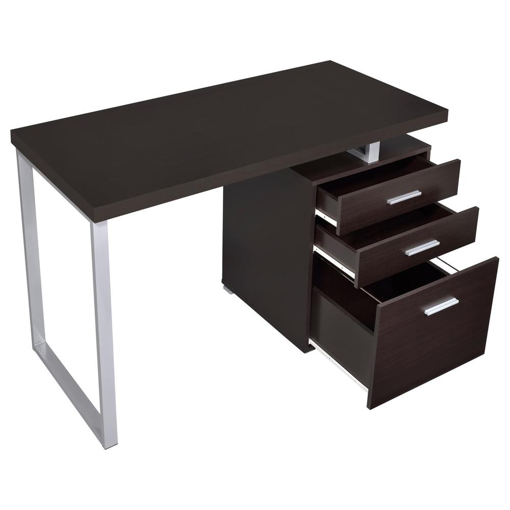 Start2Finish Brennan 47-inch cappuccino office computer desk with three drawers, featuring a modern furniture design.