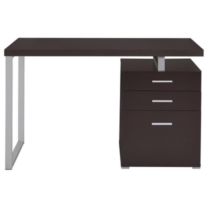 Start2Finish Brennan 47-inch office computer desk in cappuccino with three drawers, modern furniture for home or office workspace.